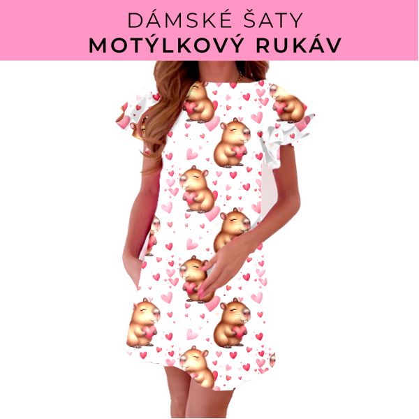 DÁMSKÝ střih - šaty s motýlkovým rukávem