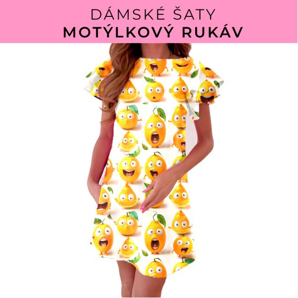 DÁMSKÝ střih - šaty s motýlkovým rukávem