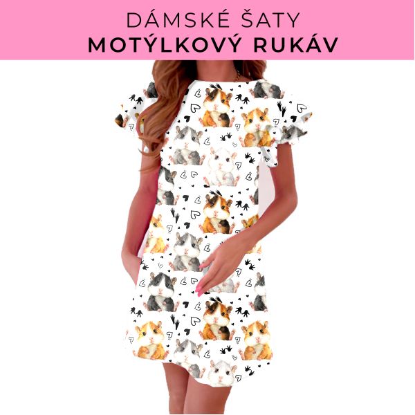 DÁMSKÝ střih - šaty s motýlkovým rukávem