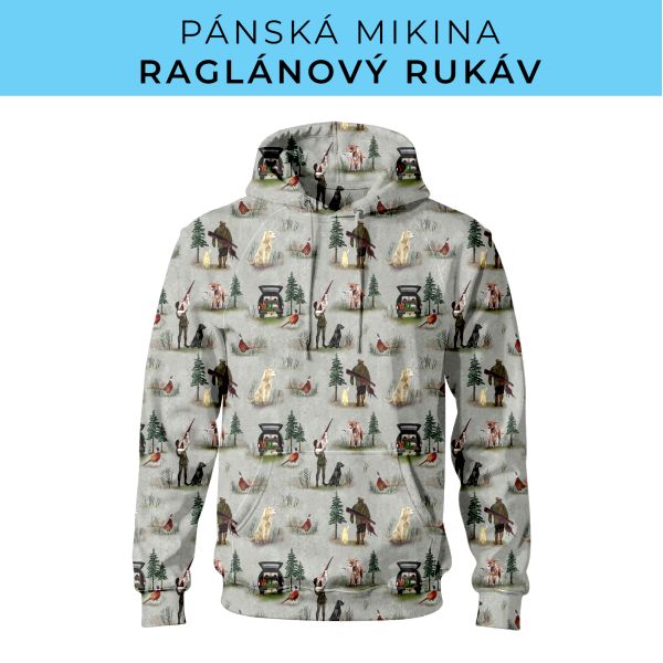 PÁNSKÝ střih - mikina raglan ZÁKLADNÍ s kapucí