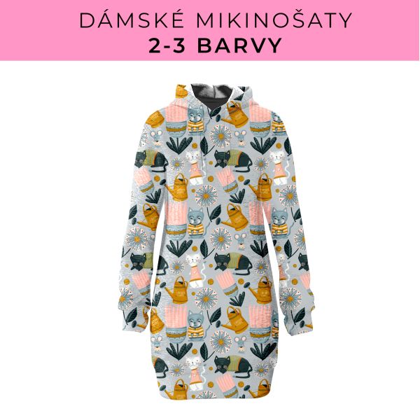 DÁMSKÝ střih - Mikinošaty 2-3 barvy