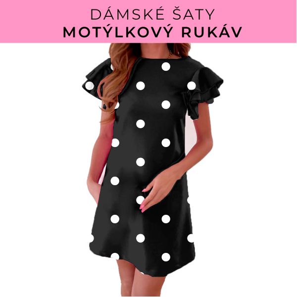 DÁMSKÝ střih - šaty s motýlkovým rukávem