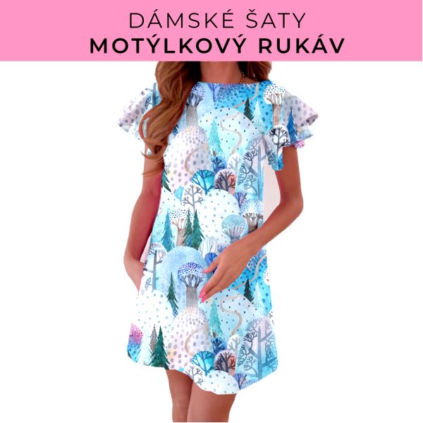 DÁMSKÝ střih - šaty s motýlkovým rukávem