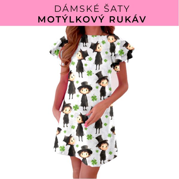 DÁMSKÝ střih - šaty s motýlkovým rukávem