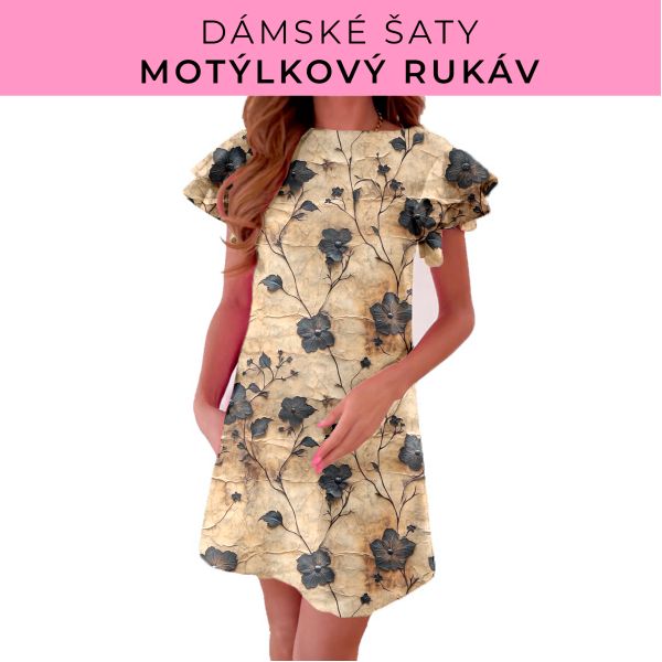 DÁMSKÝ střih - šaty s motýlkovým rukávem