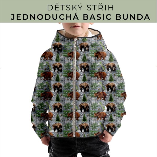 Dětský střih - jednoduchá dětská BASIC  bunda