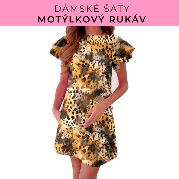 DÁMSKÝ střih - šaty s motýlkovým rukávem