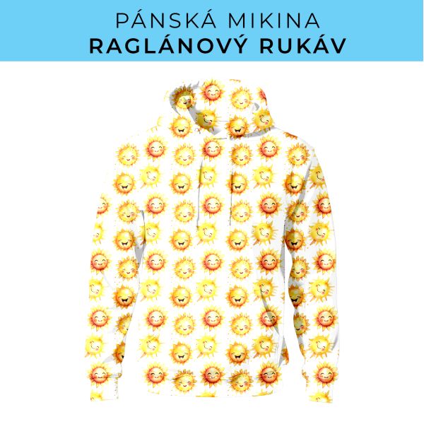 PÁNSKÝ střih - mikina raglan ZÁKLADNÍ s kapucí