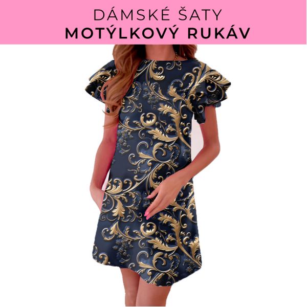 DÁMSKÝ střih - šaty s motýlkovým rukávem
