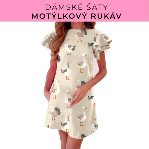 DÁMSKÝ střih - šaty s motýlkovým rukávem
