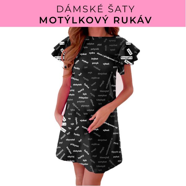 DÁMSKÝ střih - šaty s motýlkovým rukávem