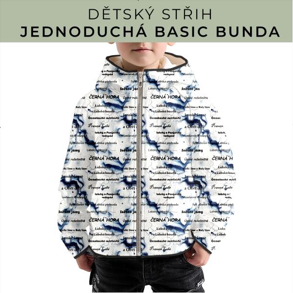 Dětský střih - jednoduchá dětská BASIC  bunda