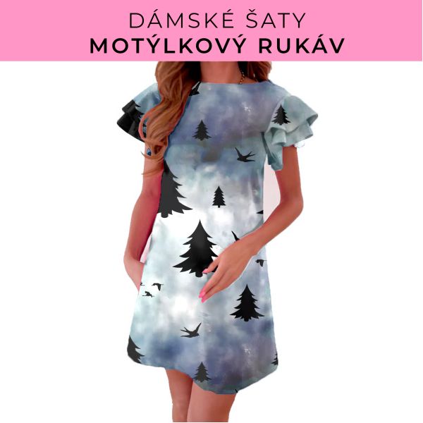 DÁMSKÝ střih - šaty s motýlkovým rukávem