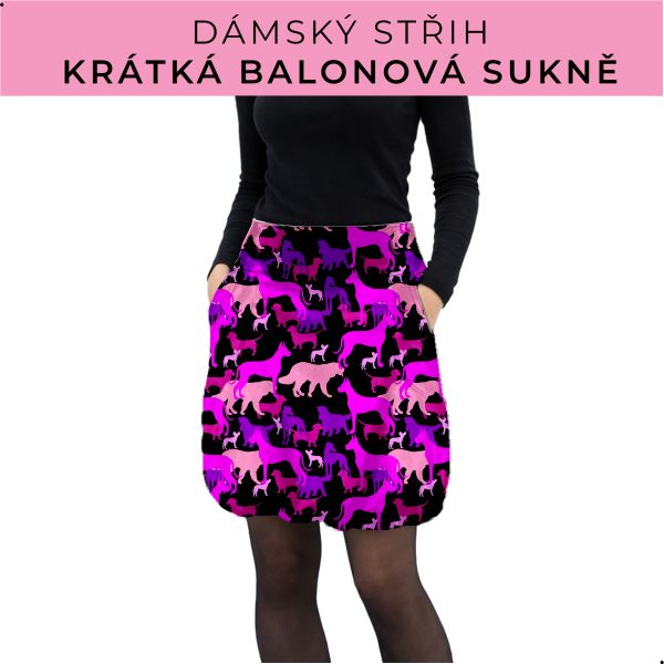 Dámský střih - balonová krátká sukně