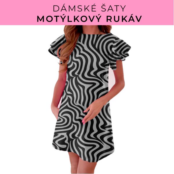 DÁMSKÝ střih - šaty s motýlkovým rukávem