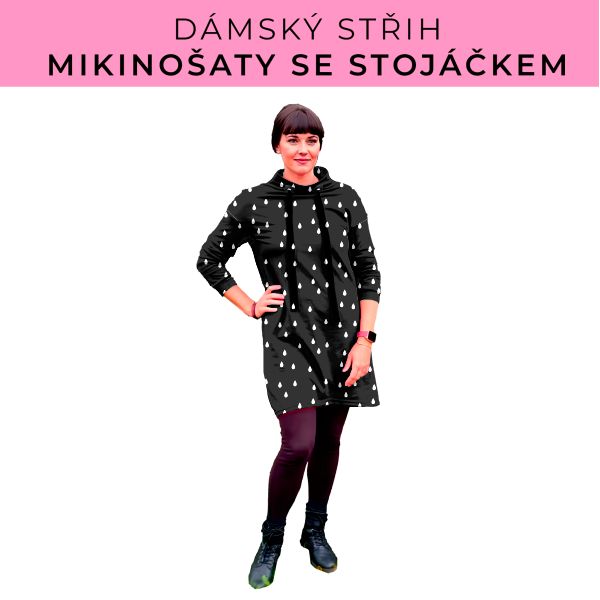 Dámský střih - mikinové šaty se stojáčkem