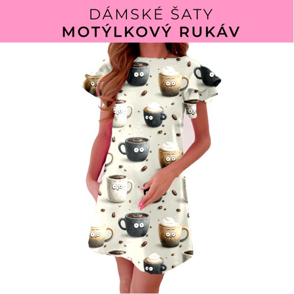 DÁMSKÝ střih - šaty s motýlkovým rukávem
