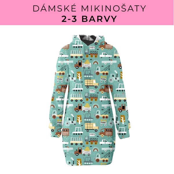 DÁMSKÝ střih - Mikinošaty 2-3 barvy