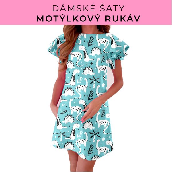 DÁMSKÝ střih - šaty s motýlkovým rukávem
