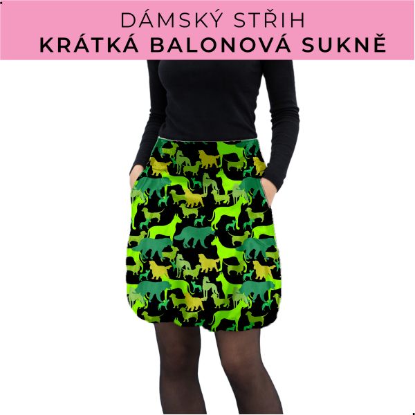 Dámský střih - balonová krátká sukně