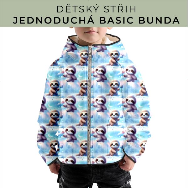 Dětský střih - jednoduchá dětská BASIC  bunda