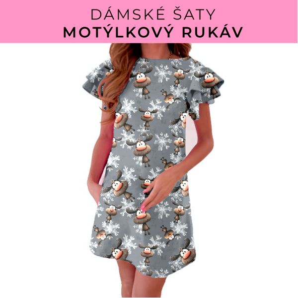 DÁMSKÝ střih - šaty s motýlkovým rukávem