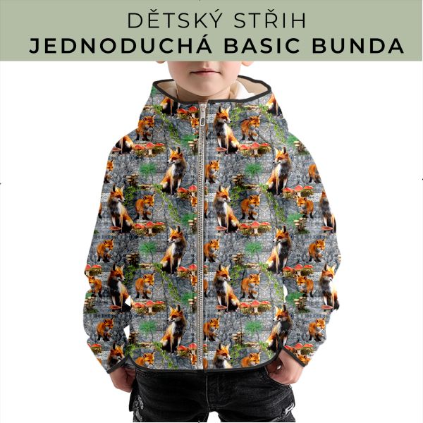 Dětský střih - jednoduchá dětská BASIC  bunda