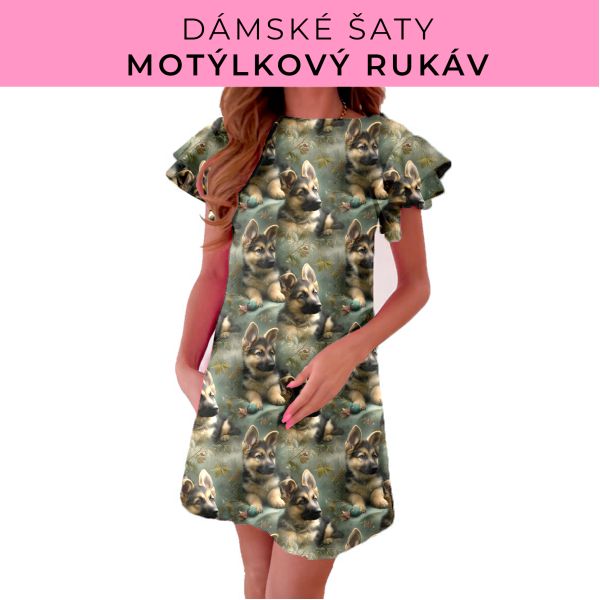 DÁMSKÝ střih - šaty s motýlkovým rukávem
