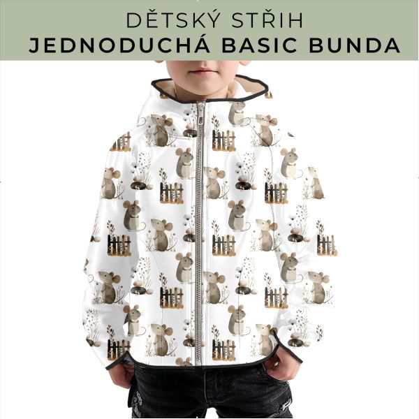 Dětský střih - jednoduchá dětská BASIC  bunda