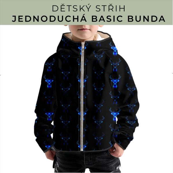 Dětský střih - jednoduchá dětská BASIC  bunda