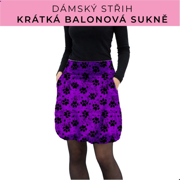 Dámský střih - balonová krátká sukně