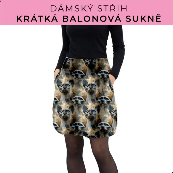 Dámský střih - balonová krátká sukně