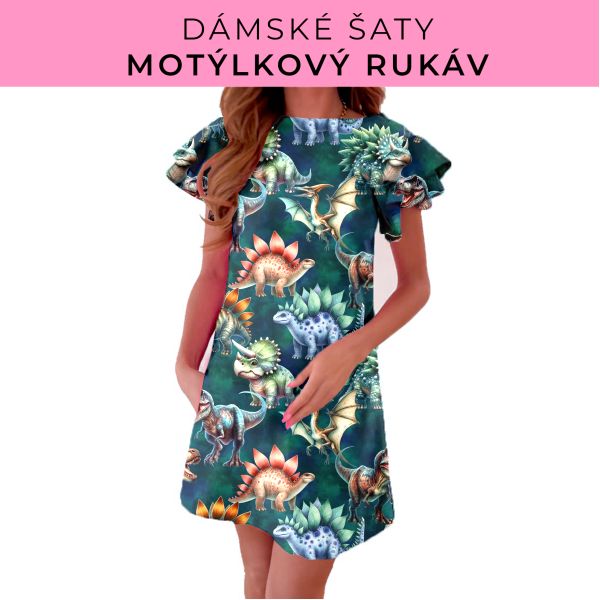 DÁMSKÝ střih - šaty s motýlkovým rukávem