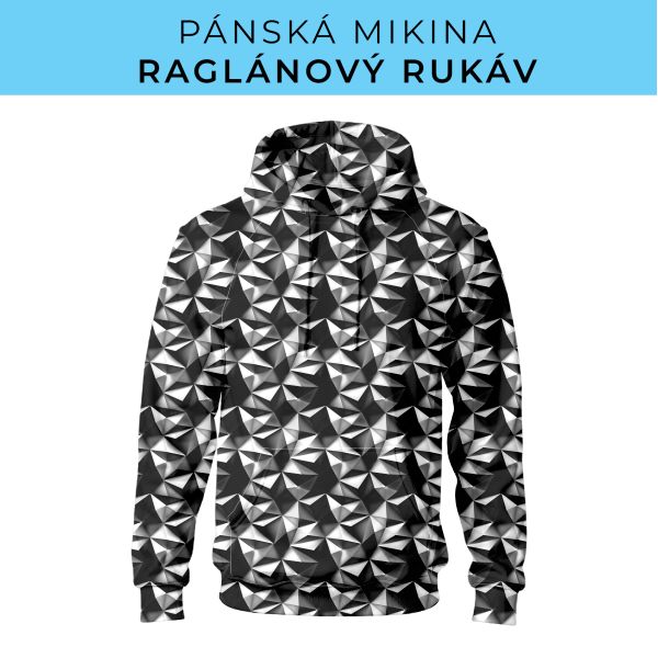 PÁNSKÝ střih - mikina raglan ZÁKLADNÍ s kapucí