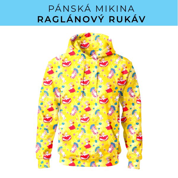 PÁNSKÝ střih - mikina raglan ZÁKLADNÍ s kapucí