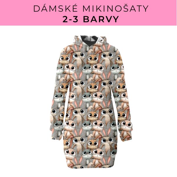 DÁMSKÝ střih - Mikinošaty 2-3 barvy