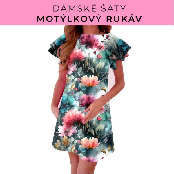 DÁMSKÝ střih - šaty s motýlkovým rukávem