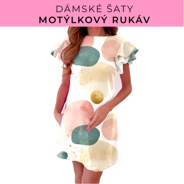 DÁMSKÝ střih - šaty s motýlkovým rukávem