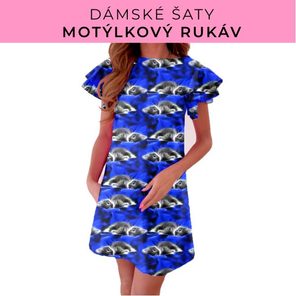 DÁMSKÝ střih - šaty s motýlkovým rukávem