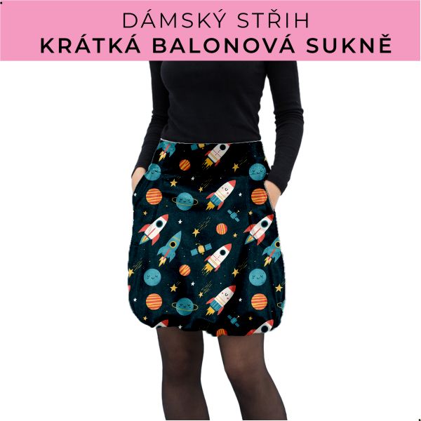 Dámský střih - balonová krátká sukně