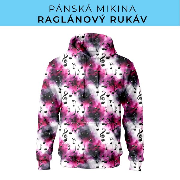 PÁNSKÝ střih - mikina raglan ZÁKLADNÍ s kapucí