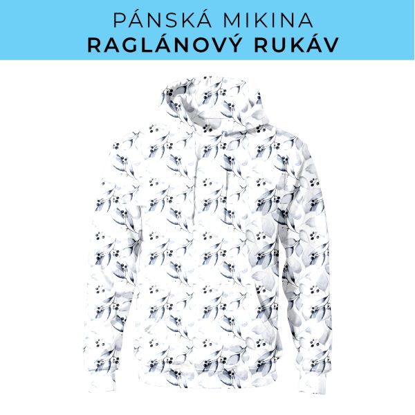 PÁNSKÝ střih - mikina raglan ZÁKLADNÍ s kapucí