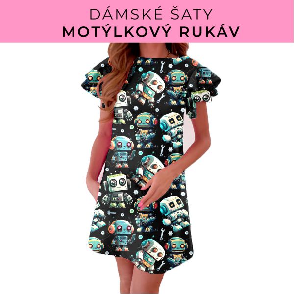 DÁMSKÝ střih - šaty s motýlkovým rukávem