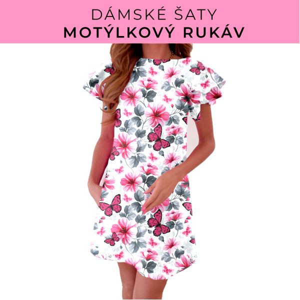 DÁMSKÝ střih - šaty s motýlkovým rukávem