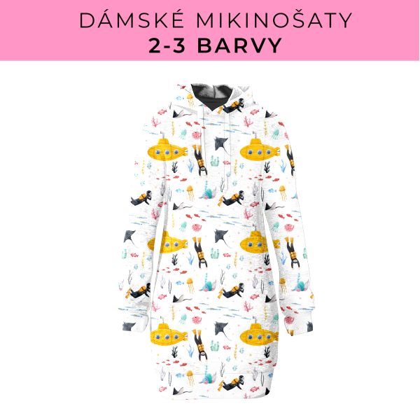 DÁMSKÝ střih - Mikinošaty 2-3 barvy