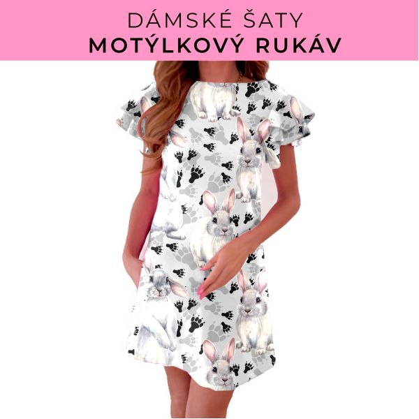 DÁMSKÝ střih - šaty s motýlkovým rukávem