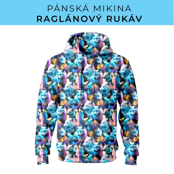 PÁNSKÝ střih - mikina raglan ZÁKLADNÍ s kapucí