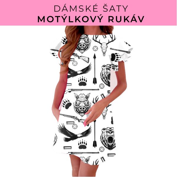 DÁMSKÝ střih - šaty s motýlkovým rukávem