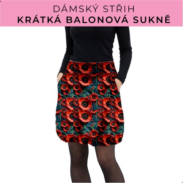 Dámský střih - balonová krátká sukně