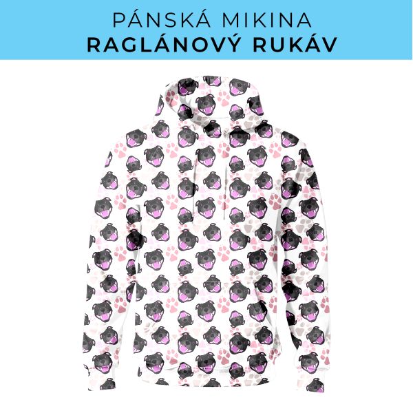 PÁNSKÝ střih - mikina raglan ZÁKLADNÍ s kapucí